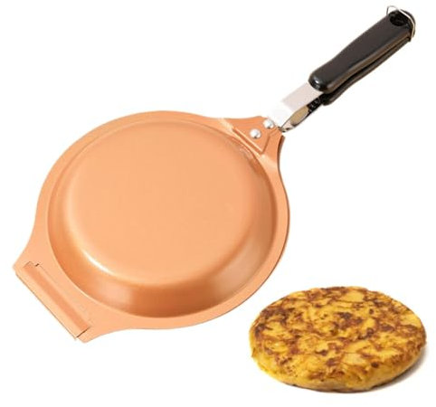 Gdiojnfg Double Sided Frying Pan, Egg Frying Pan, Omelette Pan Non Stick, Double Sided Pancake Pan,Spill-Proof Double Omelette Pan Pancake Maker, Double-sided Non-stick Fried Egg Pan, Frying Pan Omlet