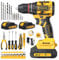 Brushless Cordless Drill Driver 21V, YEARTOP Drill Driver with 2×2.0Ah Batteries, Driver with 35 Sets of Accessories, 25+3 Pair, LED Light, 42N.m