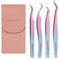 ANNAFRIS 4Pcs Pince Extension Cils Inoxydable Pince a Epiler Extension de cils Pincettes de Précision Lash Tweezers (F01+02+06+09)