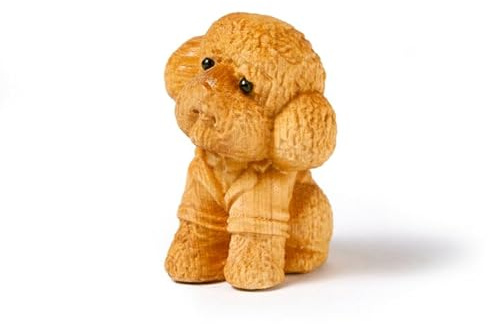UNDERPINE Dekorative Holzpudelfigur, handgeschnitzte Hundestatue, Miniatur-Sammelpudel, Geschenke für Frauen