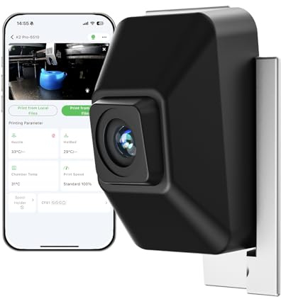 Creality Offizielle K2/K2 Pro Kammer AI-Kamera, Automatische Zeitraffer-Videogenerierung, Fernüberwachung, AI Erkennung, 3D-Drucker Zubehör