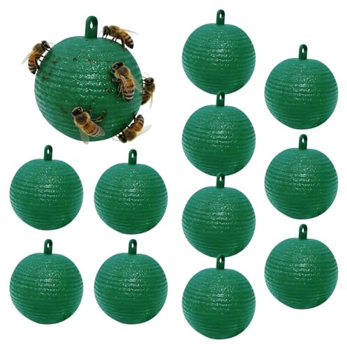 12 Bio Fruchtfliegenfalle Kugel | Klebefalle gegen Kirschfruchtfliege, Apfelfruchtfliege, Drosophila, Trauermücken, Wespen | Wetterfeste Hänge-Fliegenfalle für Garten, Terrasse