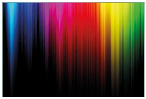 Wallario Küchenrückwand selbstklebend 90 x 60 cm, Motiv: Bunte Regenbogenstreifen auf Schwarz | Spritzschutz abwischbar & pflegeleicht