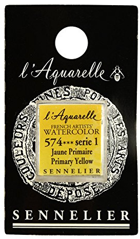 Sennelier French Artists' Watercolor, Half Pan, Primary Yellow S1