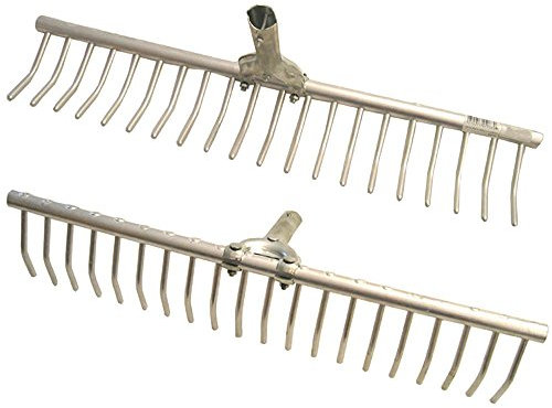 20 DENTI RASTRELLO IN ALLUMINIO 610 X 110 MM PER RACCOLTA ERBA FOGLIE GIARDINO