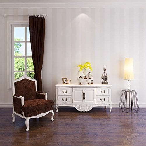 HANMERO European Modern Minimalist Country Luxury Stripe Nonwoven Fabric Wallpaper Rolls for Living Room Bedroom Tv Backdrop Wall Cream & White Color