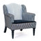 Inter Link 99805092 Sessel, Massivholz, Polyester, schwarz / silber, 80 x 65 x 90 cm