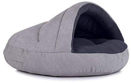 Hundehöhle außen schick, innen bequem, in Silber-Anthrazit Füllung Standard Größe 95x55