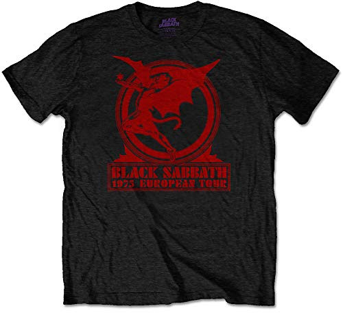 Black Sabbath Unisex Tee: Europe '75 (Medium) Black