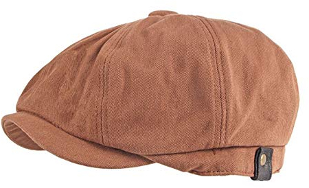 RUICHENG Schirmmütze Herren Barett Baumwolle Gatsby Newsboy Mütze Flatcap Schiebermütze (Orange)…