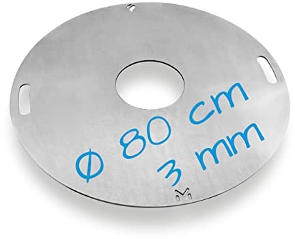 mocisa Universal BBQ Feuerplatte 80cm Grillplatte für Feuerschale Fassgrill Kugelgrill | Ø80 cm Stahl Stärke 3mm | hergestellt in Bayern | Plancha | Feuerring | Grillring | BBQ Ring | BBQ-Disc