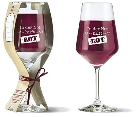 Glas Weinglas In der Not hilft Rot 500ml 46920