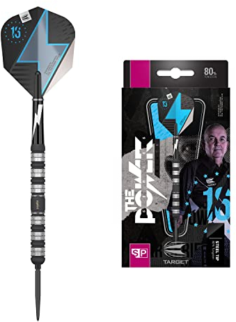 Target Darts Phil Taylor Power Series Schwarze Wolfram Swiss Point Steeldarts-Set Dartpfeile (23 gr)
