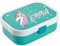 Ferocity Personalizado Lonchera para niños Desayuno Fiambrera Sandwichera Caja de Almuerzo Unicornio Brillante [087]