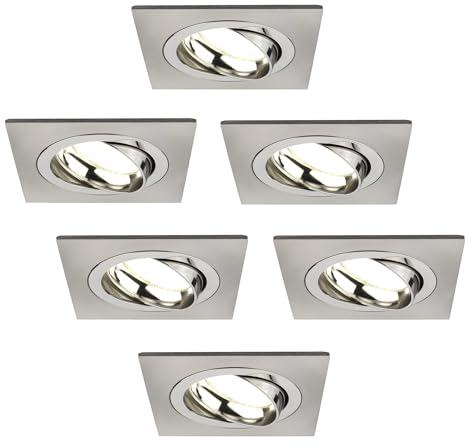 Ledvion - 6X SMART LED Einbauspots Sevilla, Dimmbare, RGBWW, WiFi, Schwarz, 2 Jahre Garantie