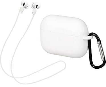 kwmobile 2in1 Set Hülle und Halteband kompatibel mit Apple AirPods Pro Case - Kopfhörer Band Strap 80 cm - Weiß Weiß