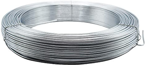 The Mesh Company Galvanised Green PVC Thick Garden Wire Tensioning Line Wire | Quality European Stock (2.5mm Galv 5kg Coil 130 Metres)