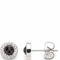 JEWELS BY LEONARDO Ohrstecker Isa 1 Paar • Ohr-Schmuck aus silberfarbenem Edelstahl • schwarzer Glaskirstall umrandet von kleinen funkelnden Zirkonia Steinchen • Schmuck Geschenk für Frauen • 023349