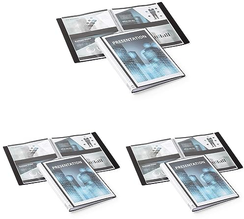 Durable Sichtbuch Duralook Plus, für A4, mit 20 Hüllen, Rückenbreite 17 mm, schwarz, 243201 (Packung mit 3)