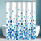 Lerores Duschvorhang 260x200cm Blaue Blütenblätter, Beschwerter Saum Antischimmel Textil, Wasserabweisend, Waschbar Polyester Badevorhänge mit 14 Ösen und Duschvorhangringe für Badezimmer, Badewanne