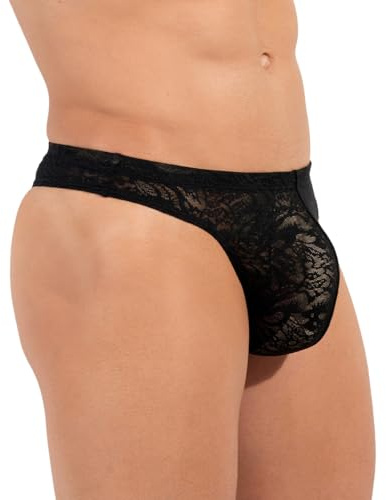 HOM Herren String Free Cut Lace Unterwäsche