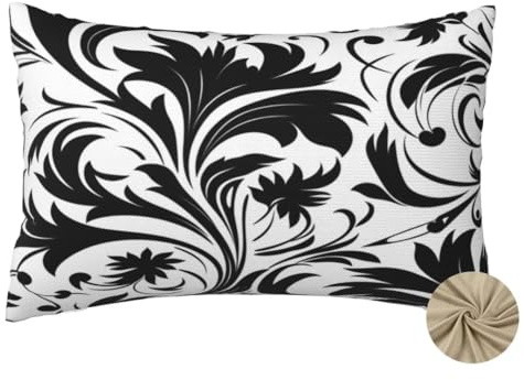 Kissenbezug 30 x 50 cm Deko Kissen Schwarz und weiß Kissenbezüge 2er Set, Kissenbezug Retro Sofakissen Zierkissen Outdoor Kissen Kissenhülle Rechteckig Kopfkissen für Couch Deko Wohnzimmer-dm476