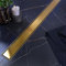 SANITLINE Linearablauf Gold, Duschrinne 70 cm, modern, Edelstahl, Extra Flach, Komplettset, Haarsieb, Siphon mit Geruchsstop