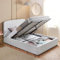 Home Treats Ottoman Bed| Storage Bed 5ft | White Bouclé Bed With Storage 150 x 200 cm (King Size)
