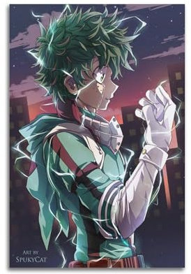 TESUXYEHH Animiertes Poster My Hero Academia, Kunst-Deku-Poster, dekoratives Gemälde, Leinwand, Wandposter und Kunstdruck, moderne Familienschlafzimmer-Dekoration, Poster, 20 x 30 cm