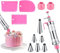 Seringue à gâteaux,Seringue à garnir en acier inoxydable Set de 14 pièces,Seringue à crème professionnelle en acier inoxydable avec 6 douilles,Seringue à gâteaux Accessoires pour gâteaux
