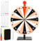 Diegimr 40cm Großes Glücksrad Set, Tisch Glücksrad mit 24 Fächern Tombola Glücksrad mit Ständer Roulette Rad für Karneval Messen Glücksrad-Spiele (Orange & Schwarz)