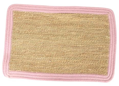 WATIIFUFU 1stück Runder Tischset Aus Geflochtenem Mit Pinkem Rand Hitzebeständige rutschfeste Untersetzer Und Platzdeckchen Für Küche Und Essbereich Für Täglichen Gebrauch Und