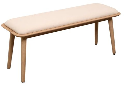Terra Home hochwertige Sitzbank aus Holz, Eichenoptik, gepolstert, 110 x 38 x 45 cm, Holzbank, Flurbank, Polsterbank