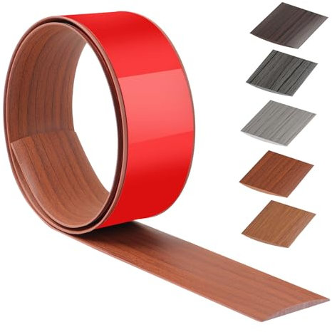 100cm x 5cm Threshold Strip Self-Adhesive,Floor Transition Strips Carpet Edge Trim PVC,Carpet Edging Trim for Kitchen/Living Room,Door Strip for Joining Floor Gaps/Tiles/Carpet(Walnut Grain)