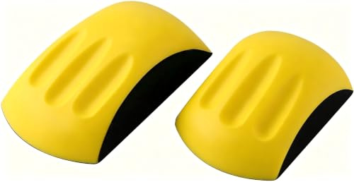 VZU 2 Stück Schleifklotz Klett 125mm 150mm, Mausförmiger Handschleifblock | Mausförmiger Handschleifblock mit Klettverschluss, geeignet für Schleifen, Polieren & Winkelschleifen, inklusive Sandpapierha