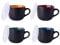 GBHOME Ceramic Soup Mugs with Lid, 700 ml Soup Cups with Hanlde for Coffee,Cereal,Salad,Noodles,Tea,Soup Bowls Cups,Microwave &Dishwasher Safe, Set of 4, Multi-Color with Vented lid