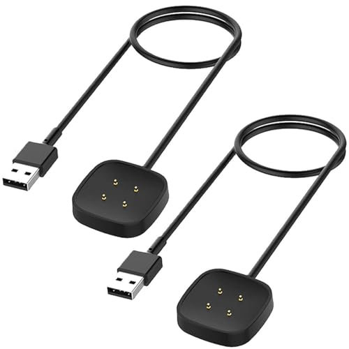 Charger for Fitbit Sense/Sense 2/Versa 3/Versa 4, Replacement Charging Cable Cord for Fitbit Sense/Sense 2/Versa 3/Versa 4 Smart Watch [1m/3.3] (2)