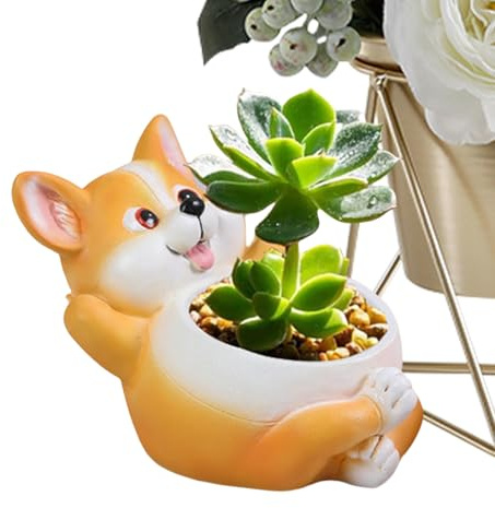 Genérico Tier-Blumentopf für den Außenbereich, Blumentopf für Kakteen und Pflanzen, dekorative Garten-Vase aus Harz, Cartoon, für drinnen und draußen im Schlafzimmer, Wohnzimmer, Küche