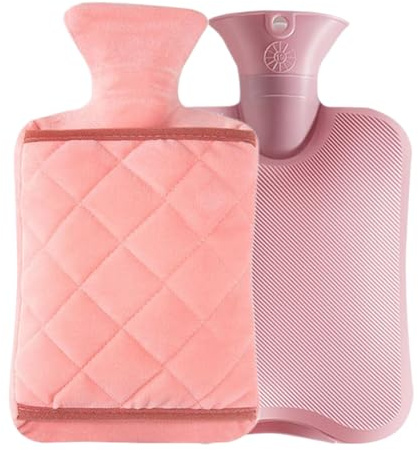 Plush Cover Hot Water Bag Leak-Proof Warm | Winter Hot Water Bottle with Cover for Dorm Room Bedroom Camping School Students Teens Girls Women Elderly