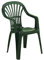 Stapelbarer Monobloc Stuhl mit hoher Rückenlehne, Made in Italy, 55 x 56 x 89 cm, grüne Farbe