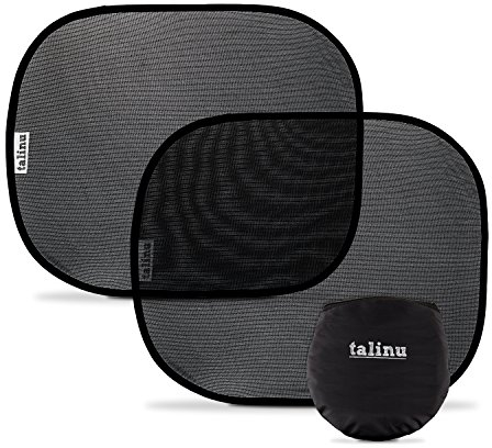 TALINU 2er-Set Kinder Sonnenschutz für Autoscheiben mit praktischer Aufbewahrungstasche und Saugnäpfen | Sonnenblende/Vedunkelung Auto Baby