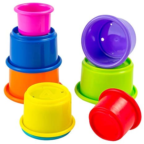 LAMAZE - Pile And Play Stacking Cups - Stacking And Nesting Toy Set - Stacking Cups for Babys - Colourful Toys of Babys, Multicoloured , From 0 Months +