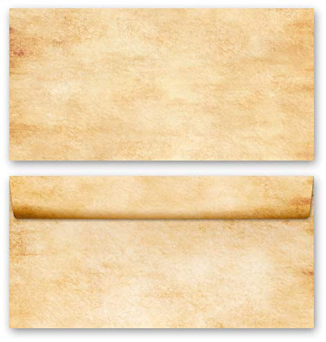 10 envelopes (windowless) Antique & History, Parchment DIN Long (220x110 mm) | Paper-Media
