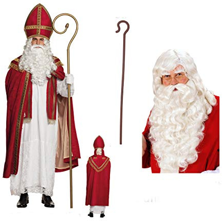 St Nikolaus Kostüm von Boland mit Perücke + Bart + Stab Gr. L/XL Weihnachten
