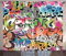 ABAKUHAUS urban Graffiti Rustikaler Vorhang, Blockbuster Schlagwörter, Wohnzimmer Universalband Gardinen mit Schlaufen und Haken, 280 x 175 cm, Weiß Mehrfarbig