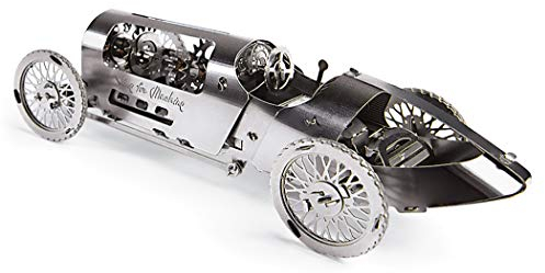 TimeForMachine 3D-Puzzle-Set, mechanisches 3D-Metall-Puzzle, Rennwagen-Modell, Vintage-Silber