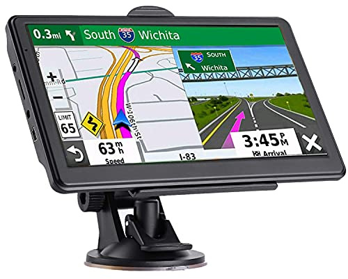 GPS Navigator for Car, Latest 2025 Map 7 inch Touch Screen Car GPS 256-16GB, Voice Turn Direction Guidance, Support Speed and Red Light Warning, Pre-Installed North America Lifetime map Free Update