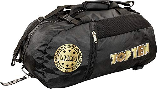 TopTen Rucksack-Tasche „WAKO“ - 67 cm x 36 cm x 33 cm, schwarz-Gold