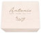 hellomini Personalisierte Erinnerungsbox aus Holz • Gravierte Aufbewahrungsbox mit Namen & Geburtsdaten • Geschenk zur Geburt, Taufe & Geburtstag • Hochwertige Baby-Erinnerungskiste (Blätter)