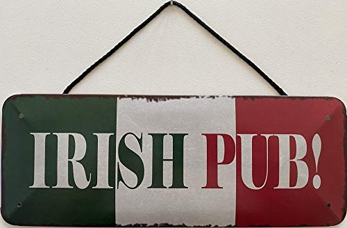 Blechschild mit Kordel 27 x 10 cm Irland Fahne - Irish Pub - Blechemma
